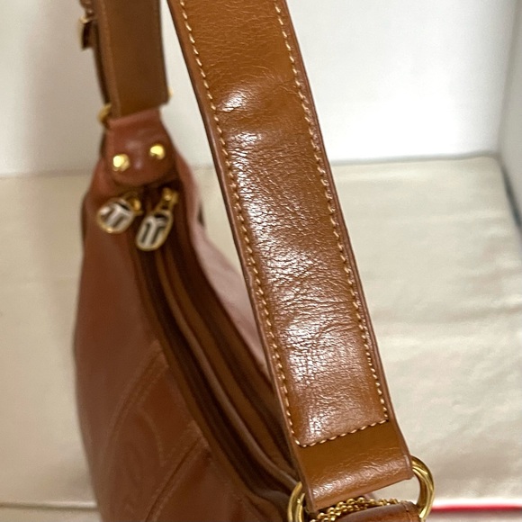Tuscan’s Collection Genuine Leather Tan Brown Hobo Golden Hardware  Shoulder Bag - Picture 10 of 15
